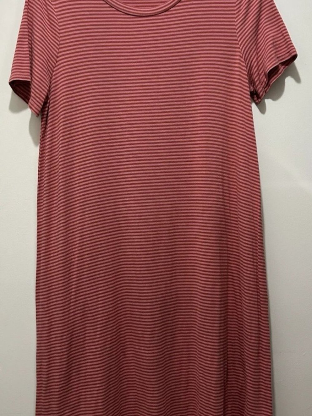 Gap Red and Pink Striped Casual Dress Size Large